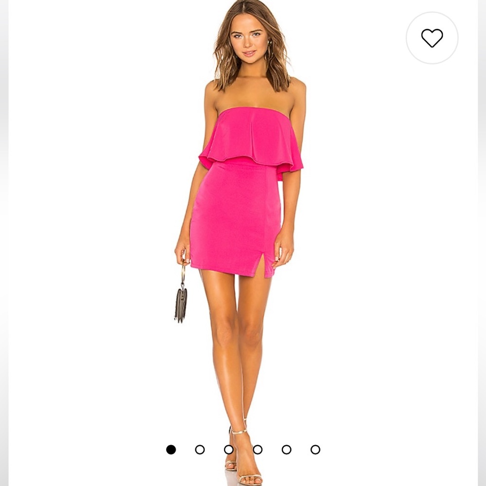 Superdown Catalina ruffle tube mini dress in hot pink